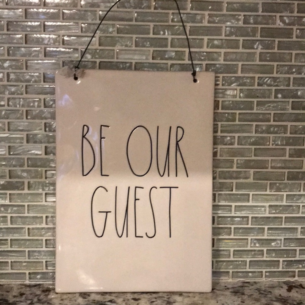 Rae Dunn BE OUR GUEST Wall Plaque